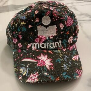 Isabel Marant Black Floral Dad Cap